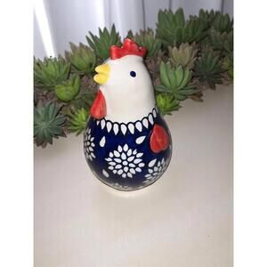 Mikasa Home Accents 7" Blue White Floral Chicken Farm Decor Rooster